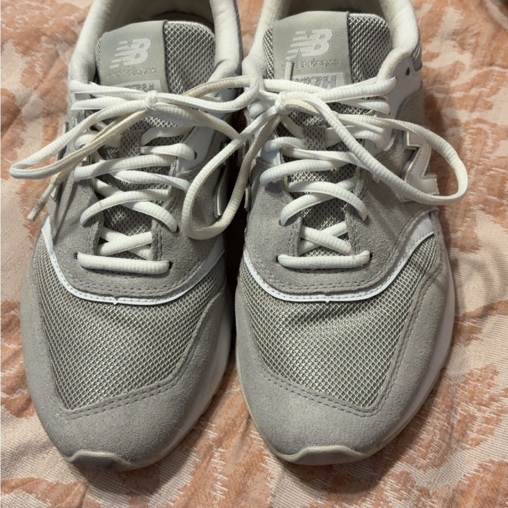New Balance Light Gray and White Athletic Shoes